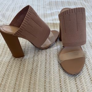 Zara pink nude block heel
